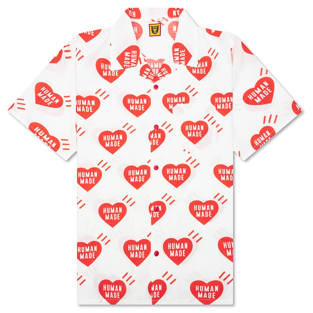 Heart Aloha Shirt - White 3 Heart Aloha Shirt - White