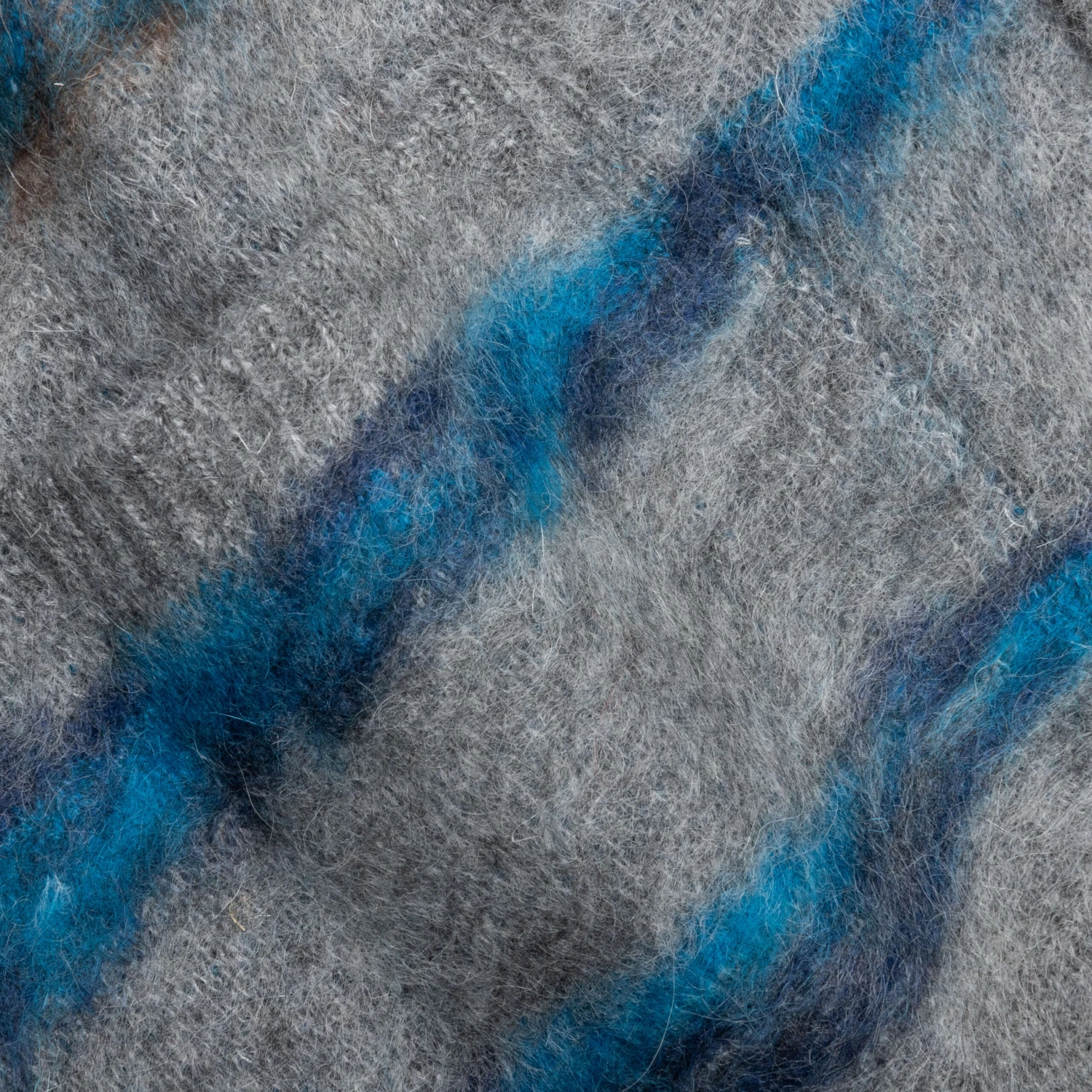 Mohair Jacquard Cardigan - Grey/Purple 5 Mohair Jacquard Cardigan - Grey/Purple - Image 3