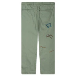 Lets Go Herringbone Pants - Green -Fashion Clothing Store Jungles Lets Go Herringbone Pants Green PLP LET GRN 02 19 23 Feature JP 6