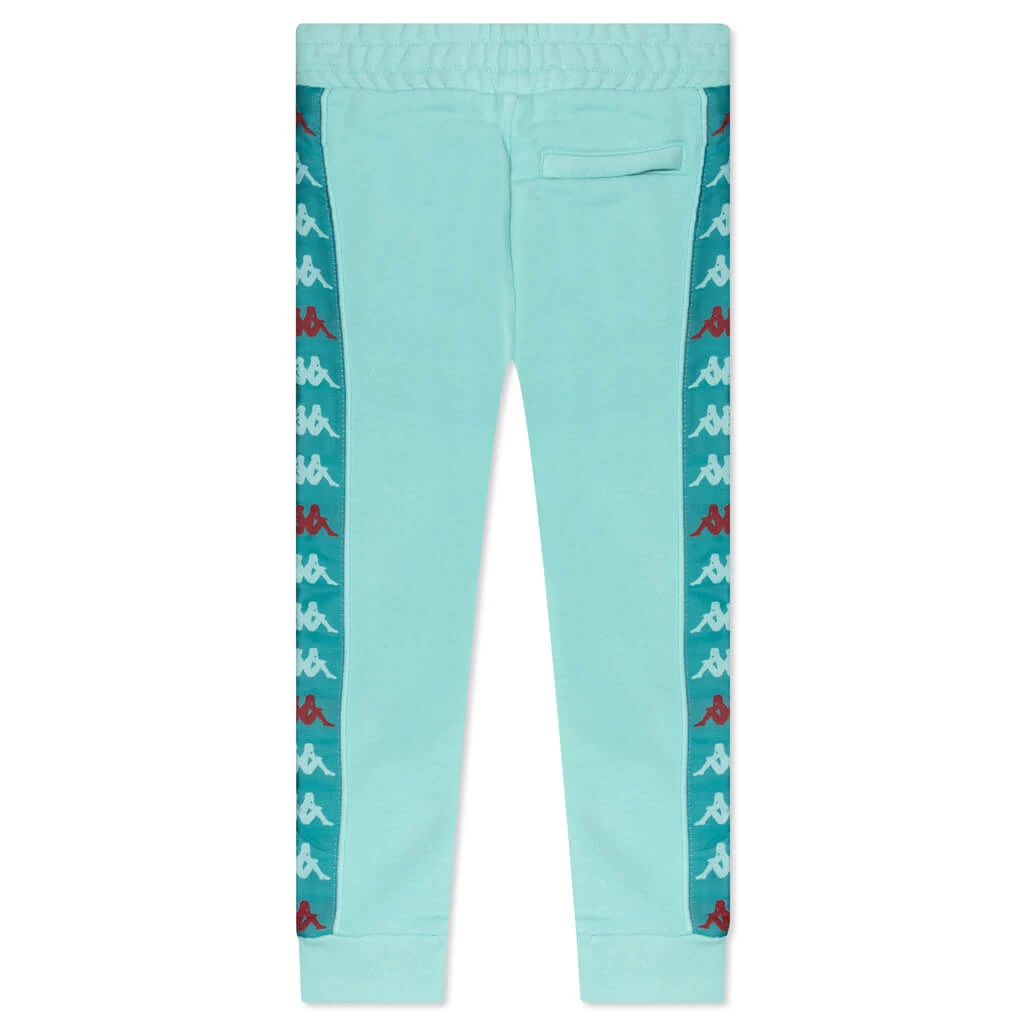 Kappa Kid's 222 Banda Alanz 3 Sweatpants - Green Water/Blue Peacock/Red Toreador 4 Kappa Kid's 222 Banda Alanz 3 Sweatpants - Green Water/Blue Peacock/Red Toreador - Image 2
