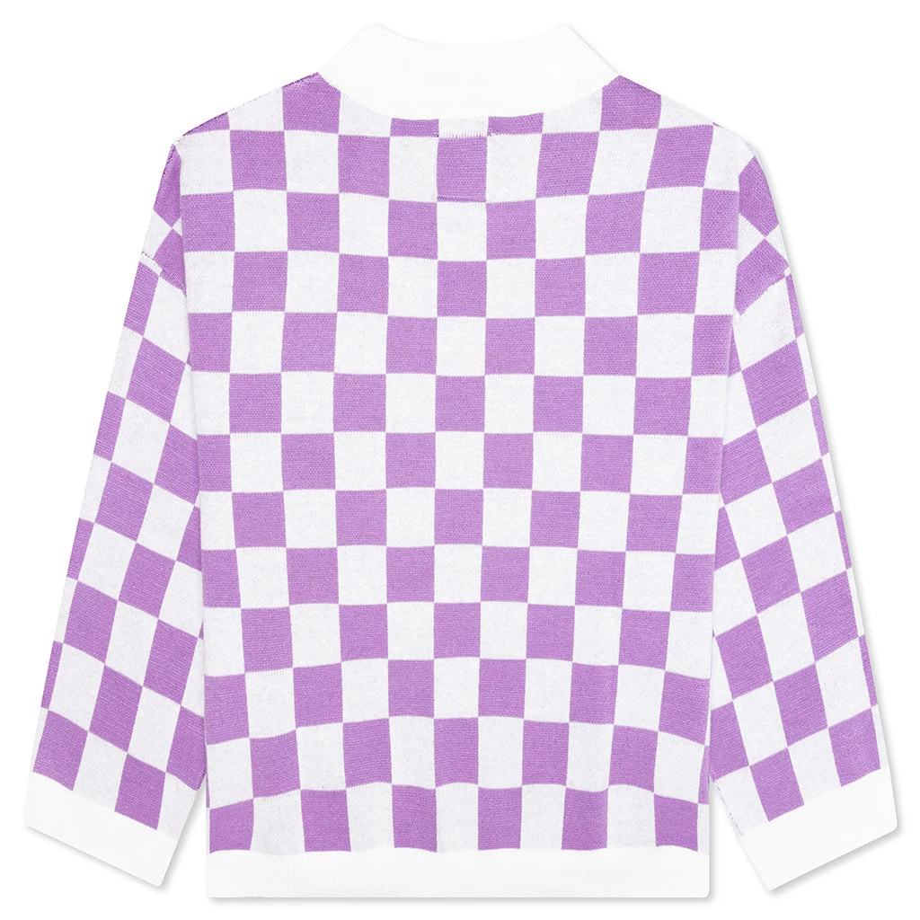 Checkered Soccer Sweater - Purple 4 Checkered Soccer Sweater - Purple - Image 2