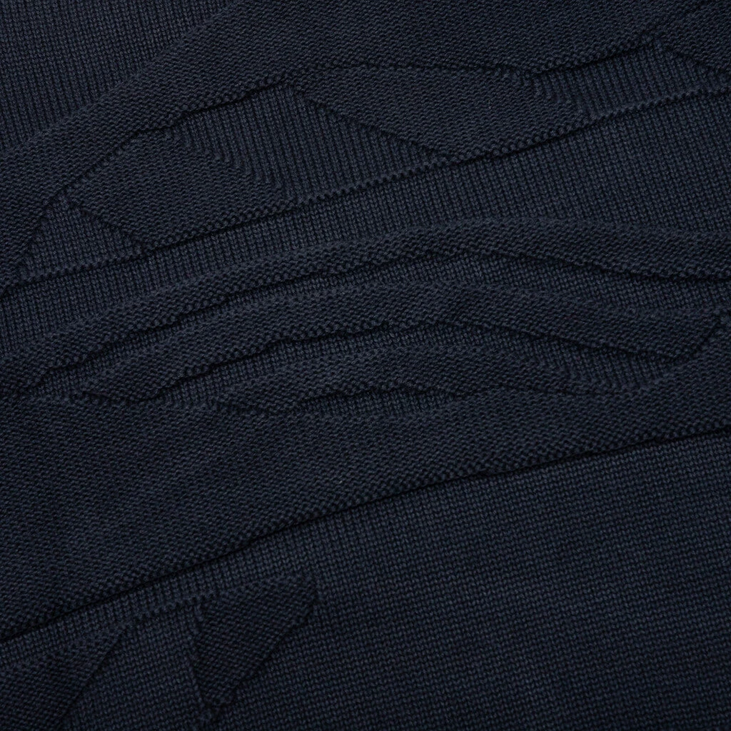 Landscaped Knitted Pullover - Navy Blue 6 Landscaped Knitted Pullover - Navy Blue - Image 4