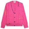 Marni Stitch Detail Cable Knit Cardigan - Fuchsia Fluo -Fashion Clothing Store Marni 086Q0 Cardigan Fuchsia Fluo CDMG0086Q0 UFWH07 00C73 10 25 22 Feature VR