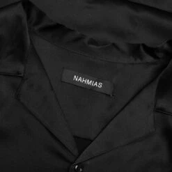 Academy Silk S/S Button Down - Black -Fashion Clothing Store Nahmias Academy Silk S S Button Down Black SS23 W9 SH4G32 001 02 28 23 Feature VR 8