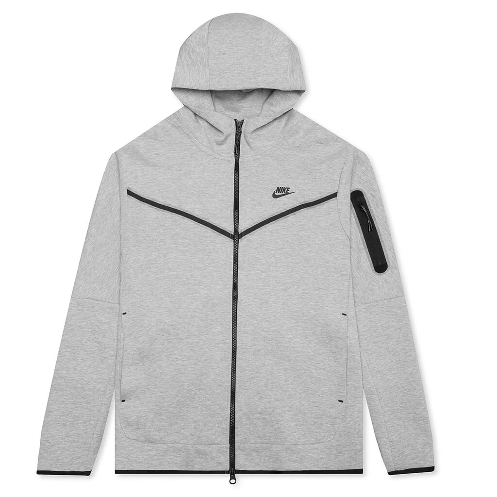Nike Sportswear Tech Fleece Full Zip Up Hoodie - Dark Grey Heather 3 Nike Sportswear Tech Fleece Full Zip Up Hoodie - Dark Grey Heather