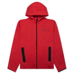 Nike Sportswear Tech Fleece Windrunner Full Zip Hoodie - Light University Red Heather/Black