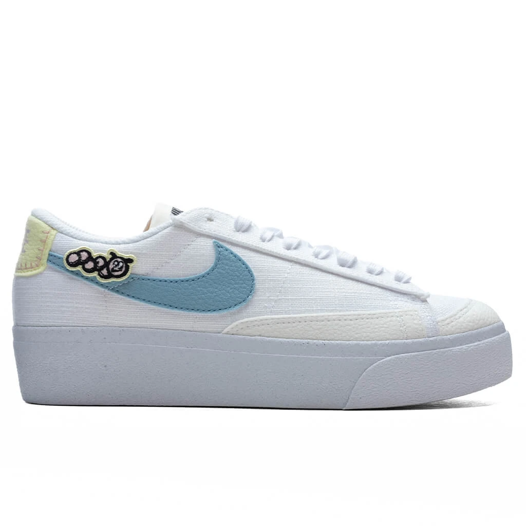 Nike Women's Blazer Low Platform Next Nature - White/Boarder Blue/Pink Oxford 3 Nike Women's Blazer Low Platform Next Nature - White/Boarder Blue/Pink Oxford