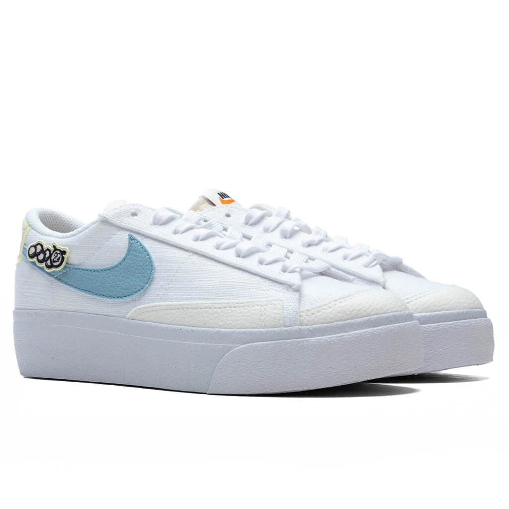 Nike Women's Blazer Low Platform Next Nature - White/Boarder Blue/Pink Oxford 4 Nike Women's Blazer Low Platform Next Nature - White/Boarder Blue/Pink Oxford - Image 2