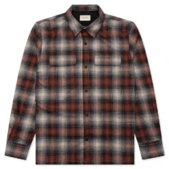 Nudie Jeans Sten Shadow Check Wool - Poppy Red