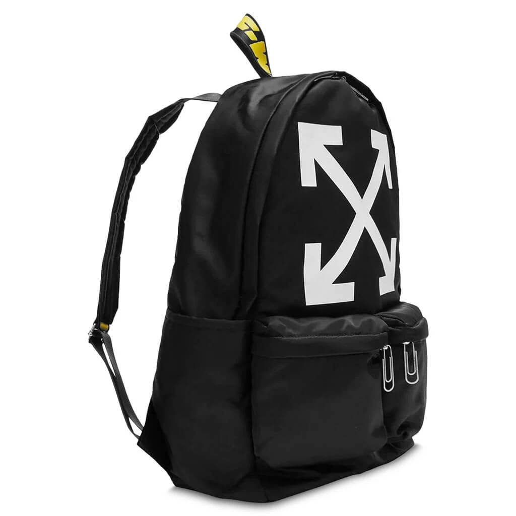 Arrow Nylon Backpack - Black/White 4 Arrow Nylon Backpack - Black/White - Image 2