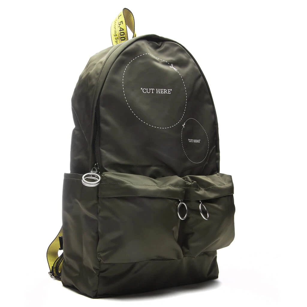 Cut Here Backpack - Green/White 4 Cut Here Backpack - Green/White - Image 2