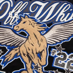 EMB Graphics Leather Varsity - Black/Blue -Fashion Clothing Store Off White c o Virgil Abloh EMB Graphics Leather Varsity Black Blue OMJA097S23LEA0011069 04 30 23 Feature KN 7