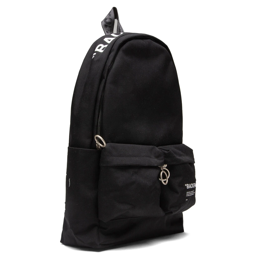 Quote Tote Backpack - Black/White 4 Quote Tote Backpack - Black/White - Image 2