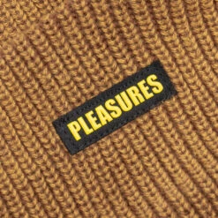 Pleasures Impact Logo Beanie - Tan -Fashion Clothing Store PLEASURES Impact Logo Beanie Tan P22F063 TAN 11 05 22 S NF Feature 32