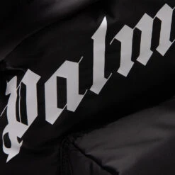 Palm Angels Curved Logo Backpack - Black/White -Fashion Clothing Store Palm Angels Curved Logo Backpack Black White PMNB012C99FAB0011001 02 24 2022 01