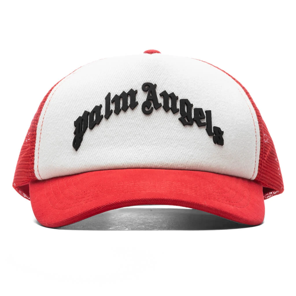 Palm Angels Curved Logo Mesh Cap - Red/Black 3 Palm Angels Curved Logo Mesh Cap - Red/Black