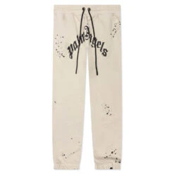 Palm Angels GD Glittered Logo Sweatpants - Off White