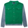 Pleasures Fried Trucker Jacket - Green/Blue -Fashion Clothing Store Pleasures Fried Trucker Jacket Green Blue P23SP004 GREEN 04 28 23 Feature JP MG