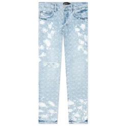 P001 - Light Indigo Bleach Jaquard Monogram