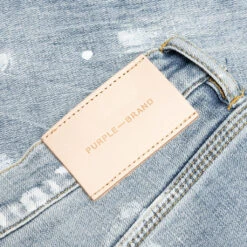 P001 - Light Indigo Knee Slit -Fashion Clothing Store Purple Denim P001 Light Indigo Knee Slit P001 LIKS122 01 29 2022 01 3