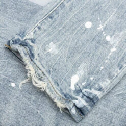 P001 - Light Indigo Knee Slit -Fashion Clothing Store Purple Denim P001 Light Indigo Knee Slit P001 LIKS122 01 29 2022 01 6