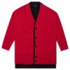 Raf Simons Big Ribbed Knit Cardigan With Fabric Lining - Red -Fashion Clothing Store Raf Simons Big Ribbed Knit Cardigan With Fabric Lining Red 212 844 50002 0030 12 11 2021 01
