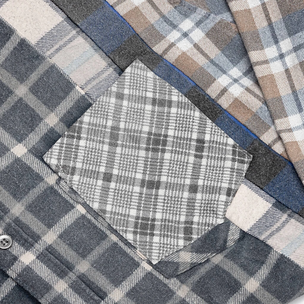 Rebuild By Flannel Shirt 7 Cuts Shirt / Reflection - Asphalt/Blue 6 Rebuild By Flannel Shirt 7 Cuts Shirt / Reflection - Asphalt/Blue - Image 4