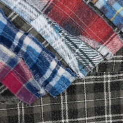 Rebuild By Flannel Shirt Ribbon Shirt - Grey/Olive -Fashion Clothing Store Rebuild by Needles Flannel Shirt Ribbon Shirt Grey Olive LQ309 MLT LG 001 12 04 22 Feature JM 8