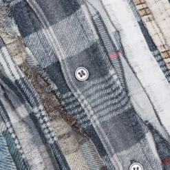Rebuild Flannel Ribbon Shirt Reflection - Sand/Metal -Fashion Clothing Store Rebuild by Needles Flannel Shirt Ribbon Shirt Reflection Sand Metal LQ311 MLT MD 001 12 05 22 Feature DV 6