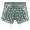 Rhude Bandana Shorts - Sage -Fashion Clothing Store Rhude Bandana Shorts Sage RHSS23SH460094810241 05 10 23 Feature DV MG