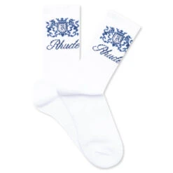 Rhude Crest Sock - White/Sky Blue/Navy