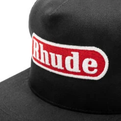 Rhude Pit Stop Trucker - Black 7 Rhude Pit Stop Trucker - Black -Fashion Clothing Store Rhude Pit Stop Trucker Black RHPF22HA01359372 06 14 22 Feature VR 6