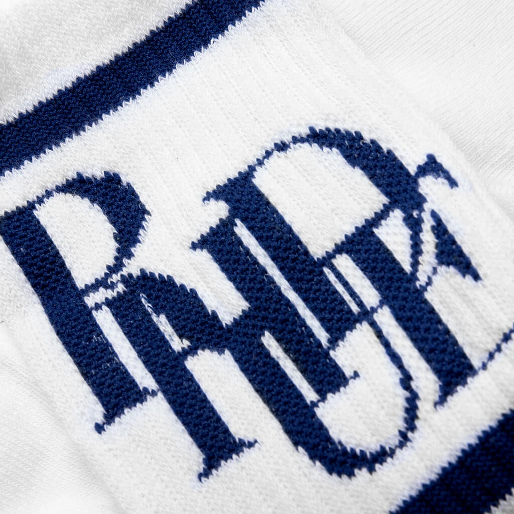 Rhude Scramble Logo Sock - White/Navy 4 Rhude Scramble Logo Sock - White/Navy - Image 2