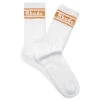 Rhude Stripe Logo Sock - White/Mustard -Fashion Clothing Store Rhude Stripe Logo Sock White Mustard RHFW22SO080706600660 09 08 22 Feature VR