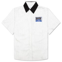 Rhude Twill Stripe Mechanic Shirt - White/Black