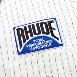 Rhude Twill Stripe Mechanic Shirt - White/Black -Fashion Clothing Store Rhude Twill Stripe Mechanic Shirt White Black RHPF23SR081721280128 09 27 23 Feature JP 7