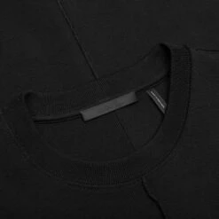 Helmut Lang Rib Knit Logo Tee - Black 9 Helmut Lang Rib Knit Logo Tee - Black -Fashion Clothing Store Rib Tee Smooth Jersey Black N04HM517 001 06 23 23 Feature KN 6