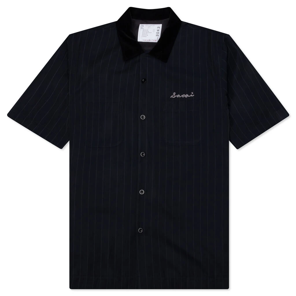 Sacai Chalk Stripe Shirt - Navy 3 Sacai Chalk Stripe Shirt - Navy