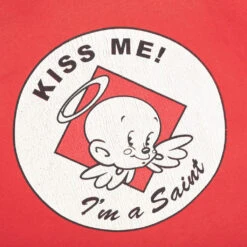 Kiss Me Crew Sweater - Red -Fashion Clothing Store Saint Michael Kiss Me Crew Sweater Red SM A22 0000 019 12 26 22 Feature DV 4