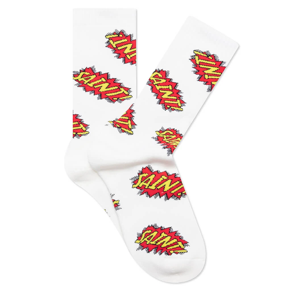 Pow Sock - White 3 Pow Sock - White