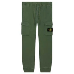 Stone Island Brushed Cargo Fleece Pants - Olive Green