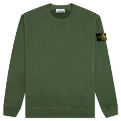 Stone Island Brushed Crewneck Sweatshirt - Olive Green
