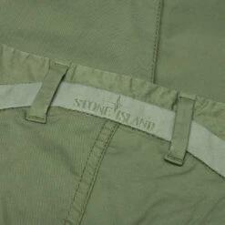 Stone Island Stretch Gabardine Trousers - Olive Green -Fashion Clothing Store Stone Island Stretch Cotton Gabardine Trousers Olive MO771532310 V0058 01 16 23 Feature KN 8
