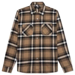 Stussy Classic Bailey Plaid L/S Shirt - Brown