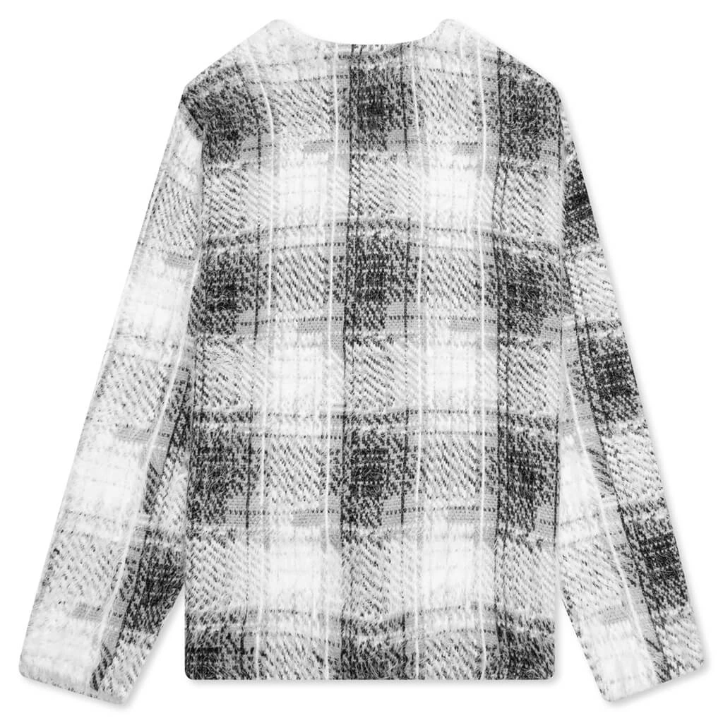 Stussy Hairy Plaid Cardigan - White 4 Stussy Hairy Plaid Cardigan - White - Image 2