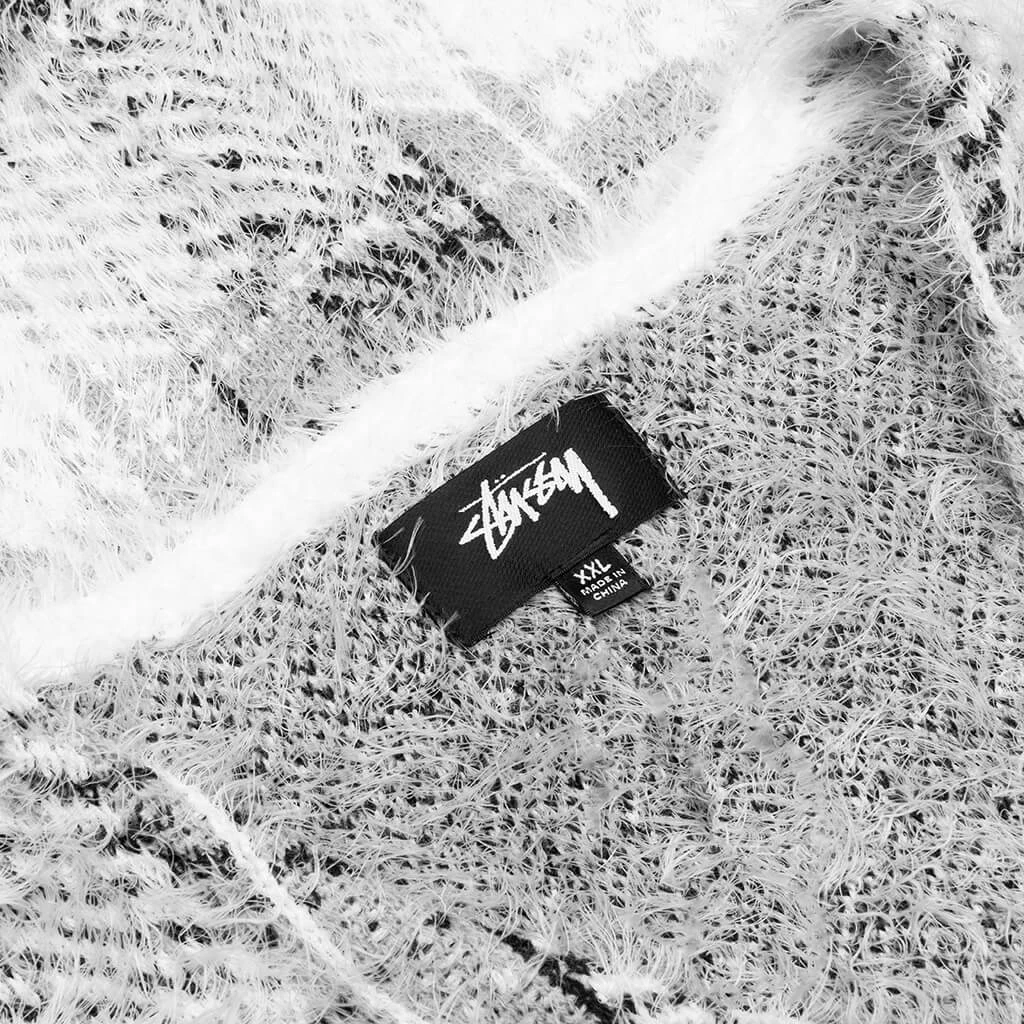 Stussy Hairy Plaid Cardigan - White 5 Stussy Hairy Plaid Cardigan - White - Image 3