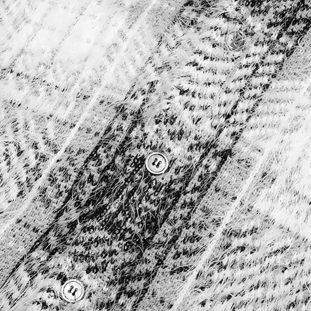 Stussy Hairy Plaid Cardigan - White 6 Stussy Hairy Plaid Cardigan - White - Image 4