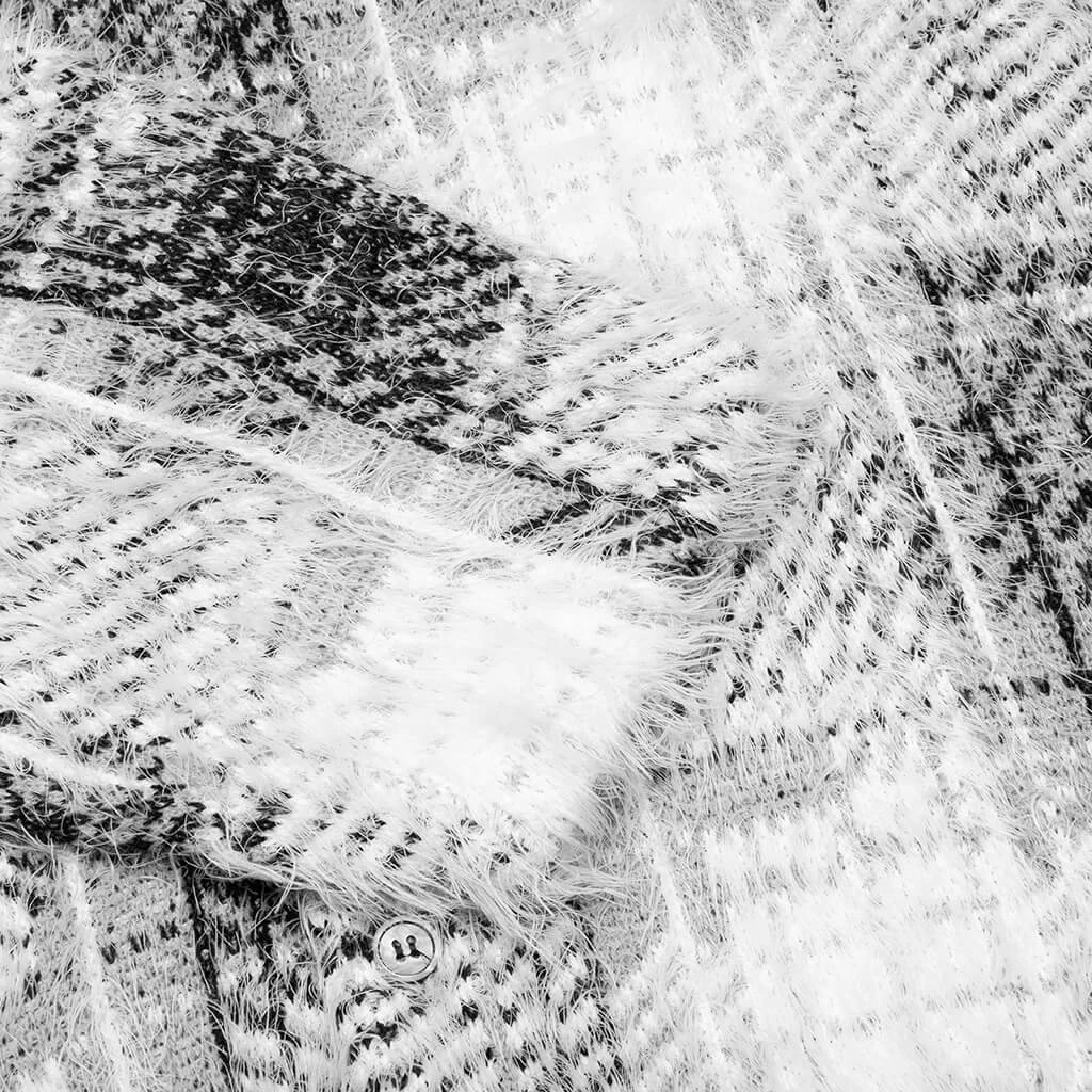 Stussy Hairy Plaid Cardigan - White 7 Stussy Hairy Plaid Cardigan - White - Image 5