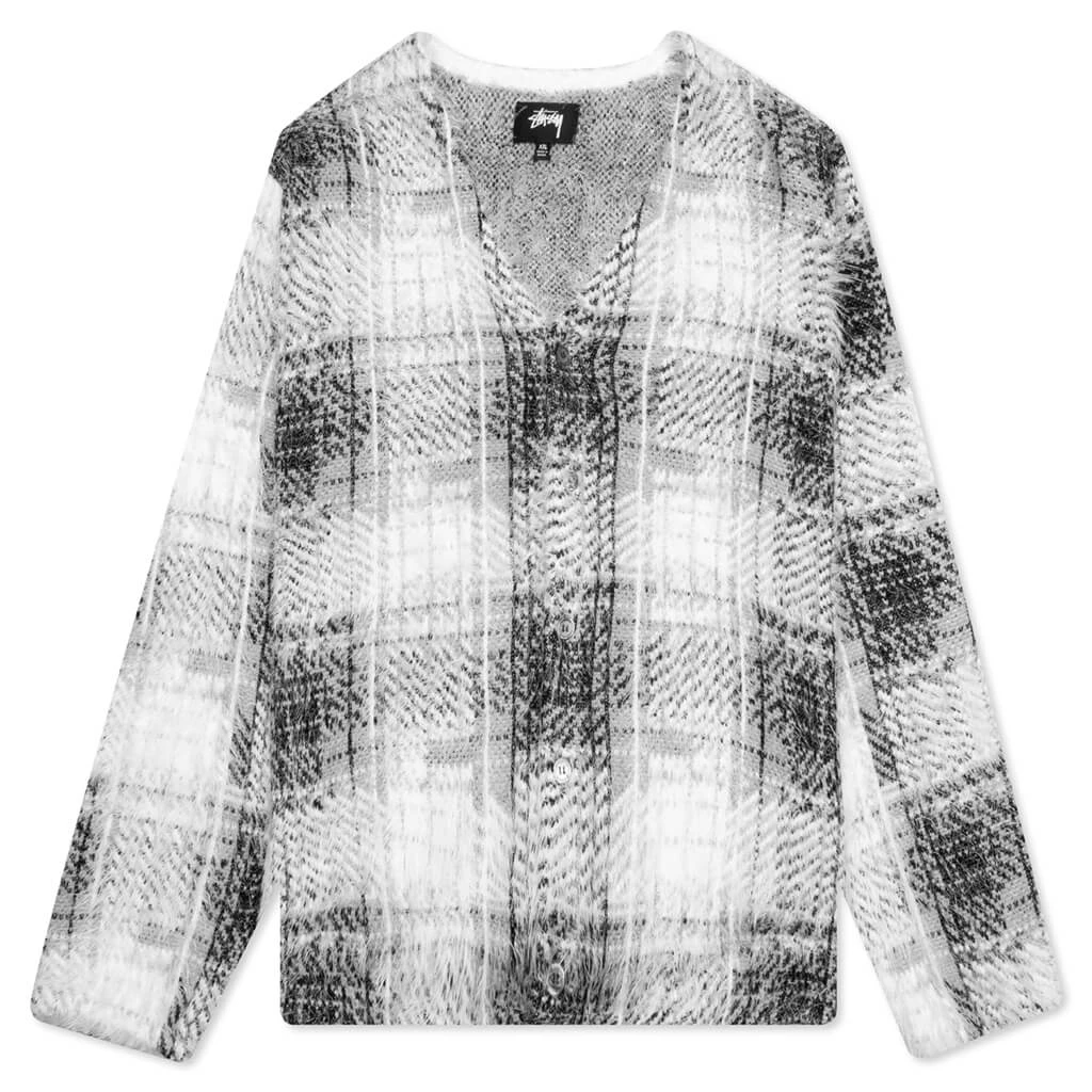 Stussy Hairy Plaid Cardigan - White 3 Stussy Hairy Plaid Cardigan - White