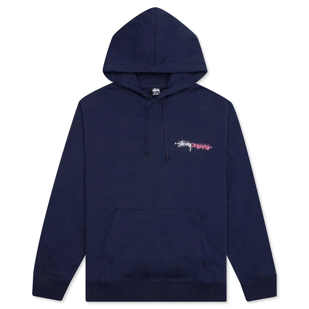 Stussy Postitive Vibrations App Hoodie - Navy 3 Stussy Postitive Vibrations App Hoodie - Navy
